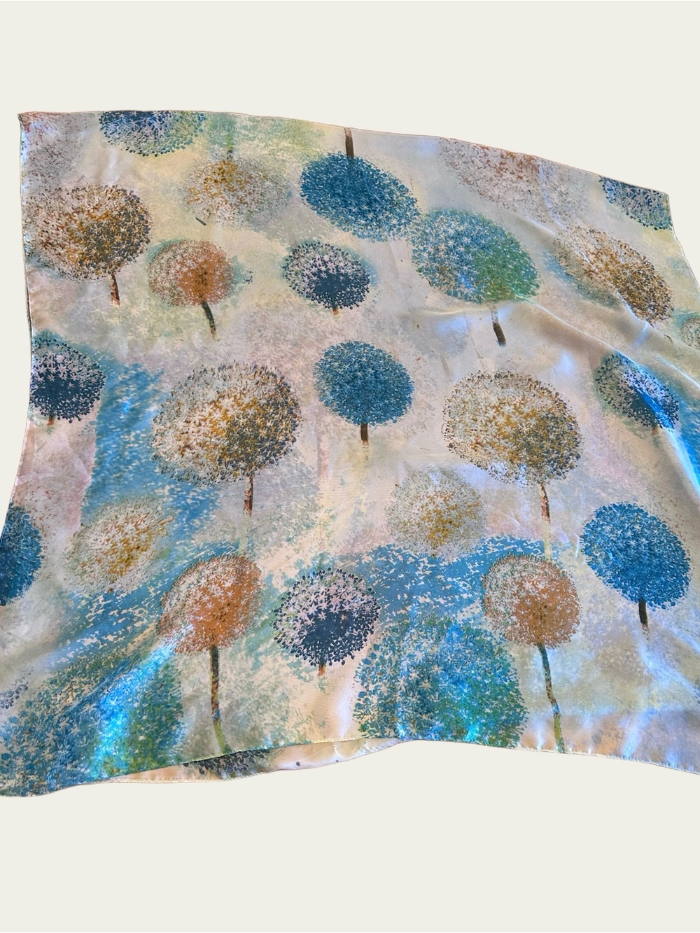 Colorful Tree Print Scarf Oversized